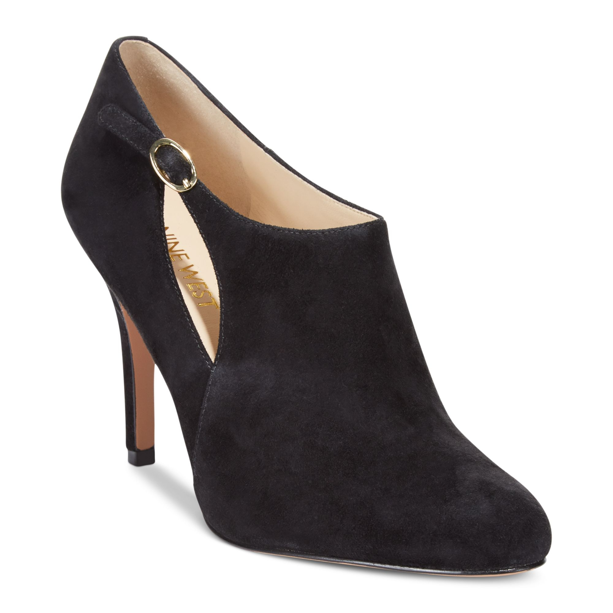 shooties boots nine west gemeza dress shooties in black black suede lyst shooties boots nine west gemeza dress shooties in black black suede lyst