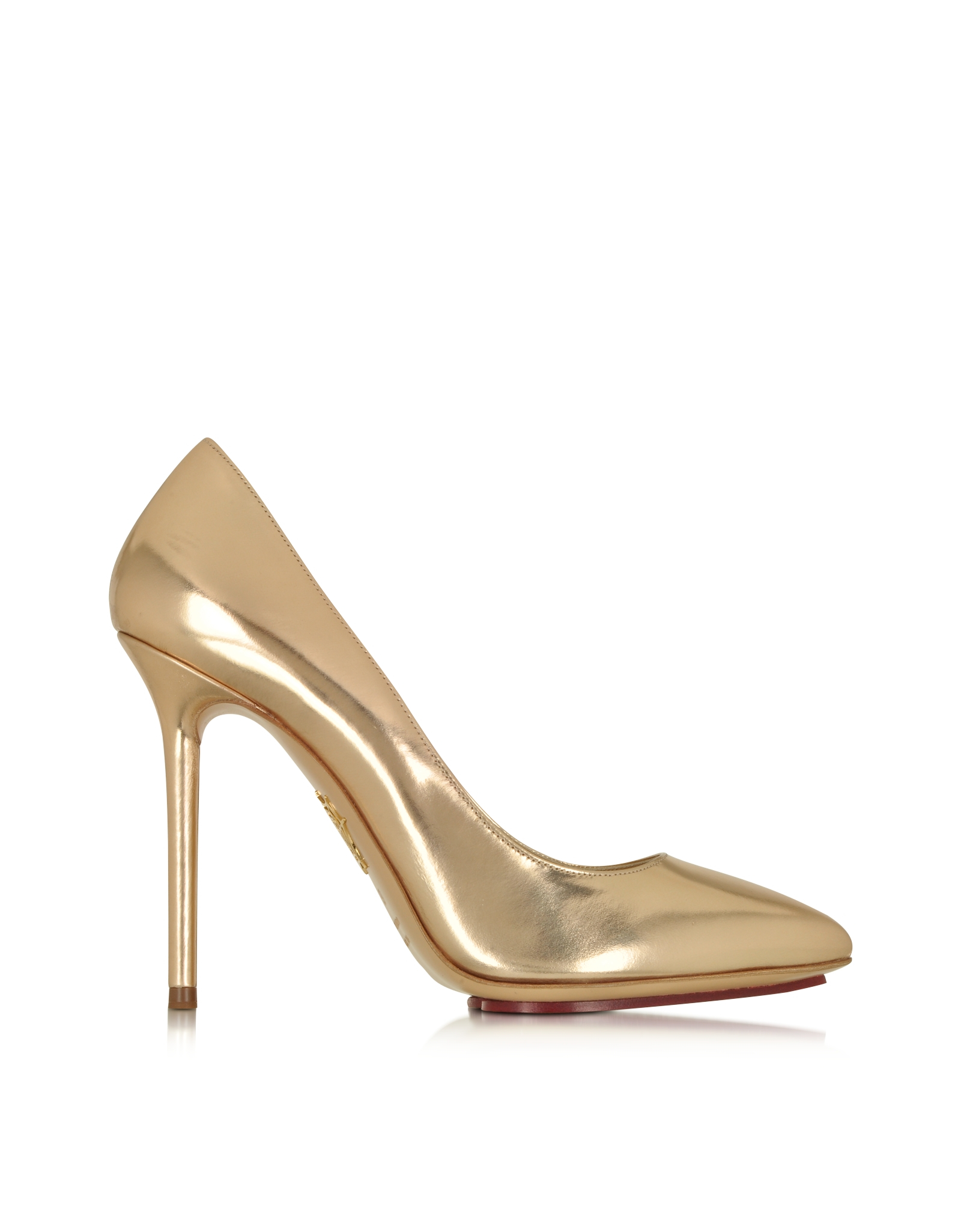 Lyst - Charlotte olympia Monroe Rose Gold Metallic Leather Pump in Pink