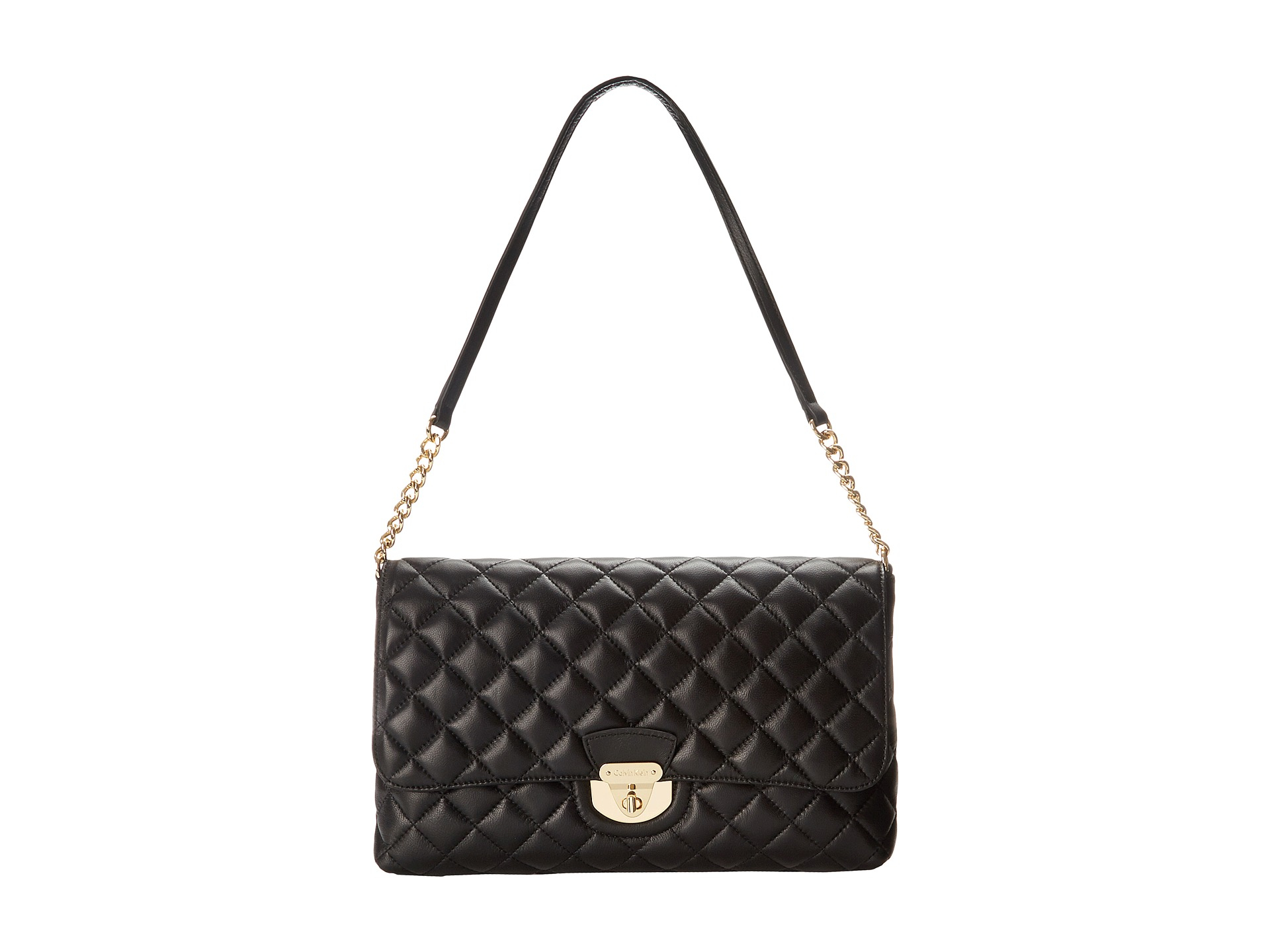 Lyst Calvin Klein Lamb Shoulder Bag In Black Gallery