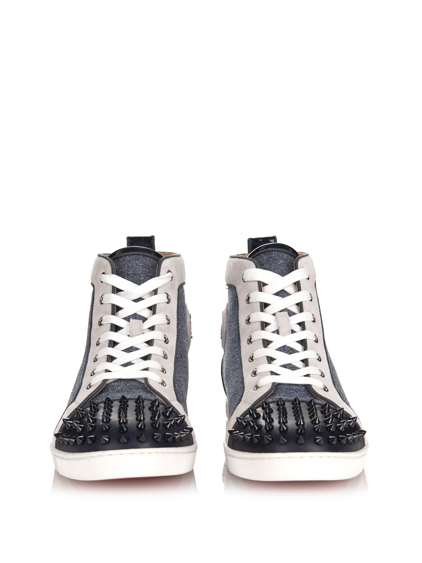 Christian louboutin Bip Bip Orlato Spiked High-Top Sneakers in ...