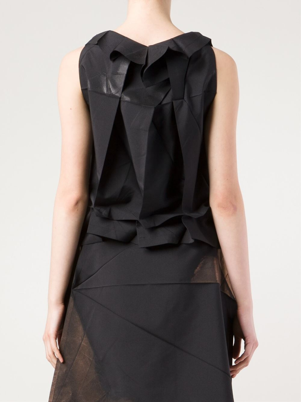 Lyst - 132 5. Issey Miyake Origami Style Sleeveless Top in Black