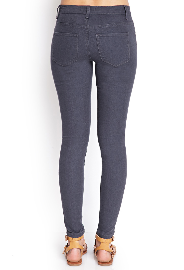 Lyst Forever 21 Classic Denim Skinny Jeans in Gray