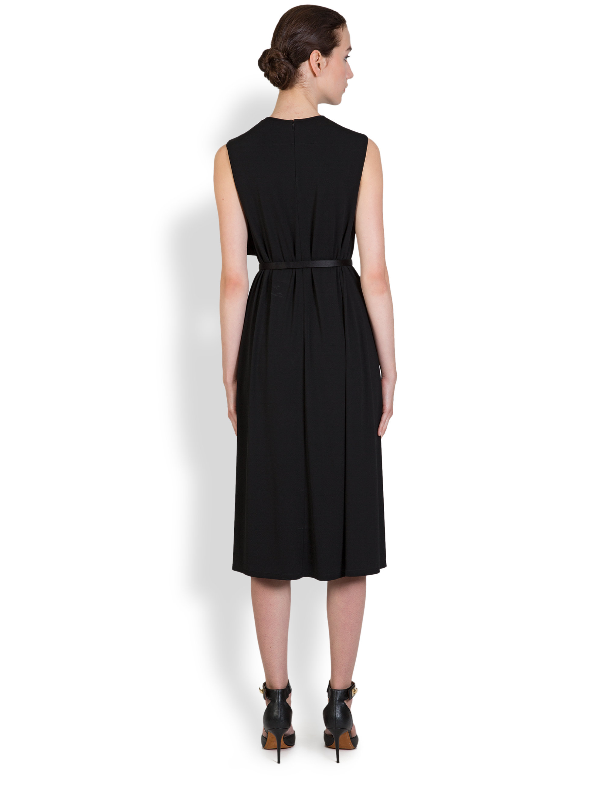 Lyst - Givenchy Capelet Jersey Dress in Black