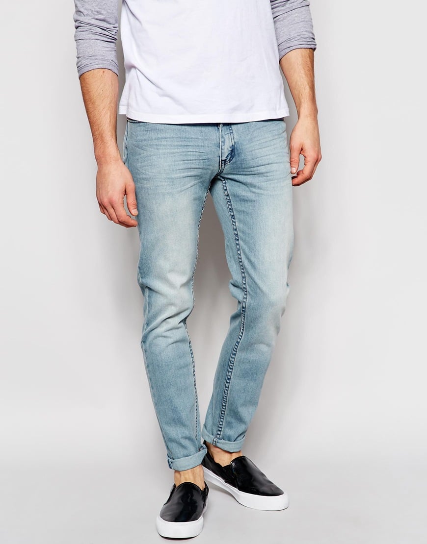 light blue jeans men's slim fit