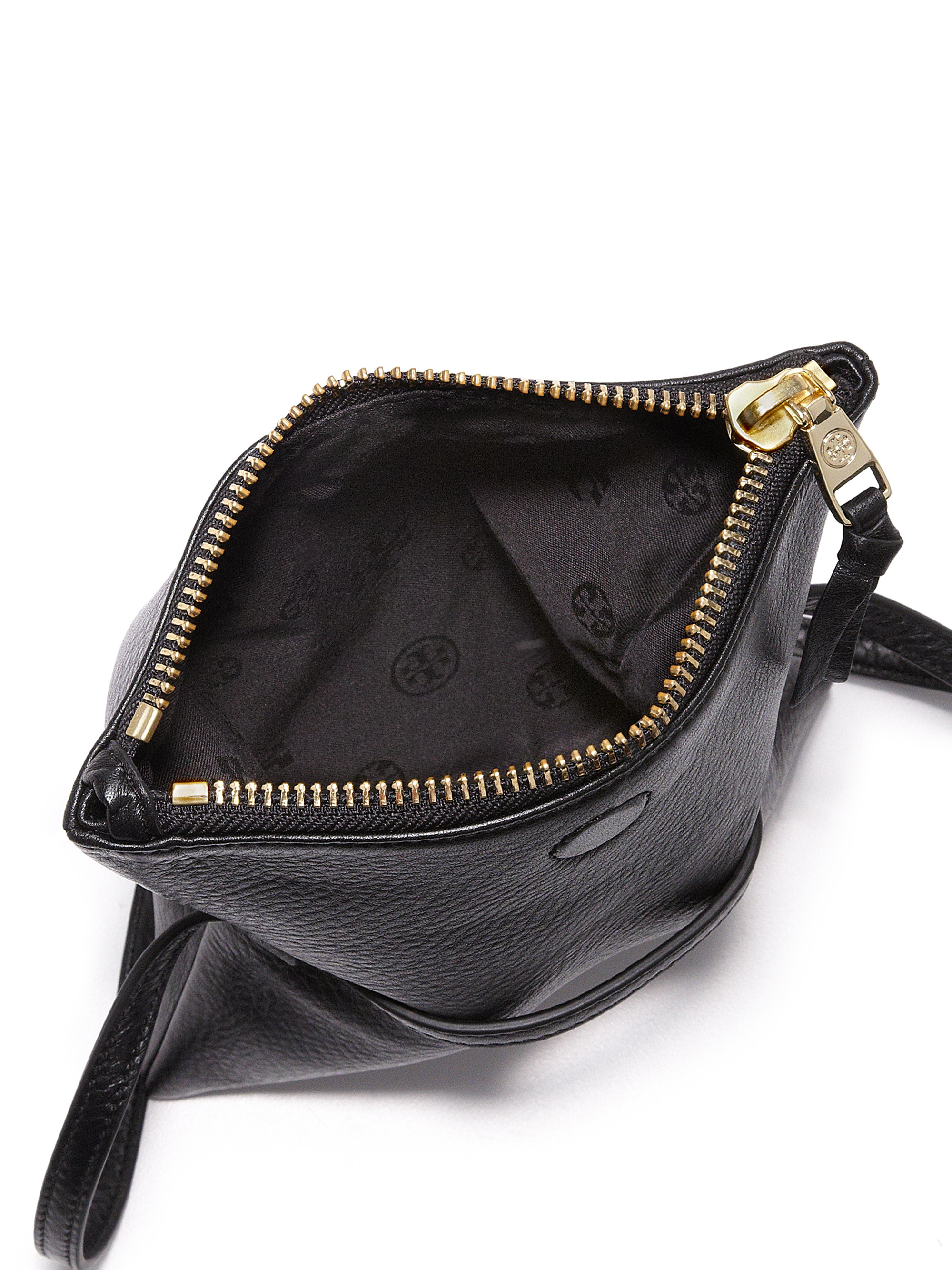 Lyst Tory Burch Robinson Leather Fold Over Crossbody Bag In Black Gallery