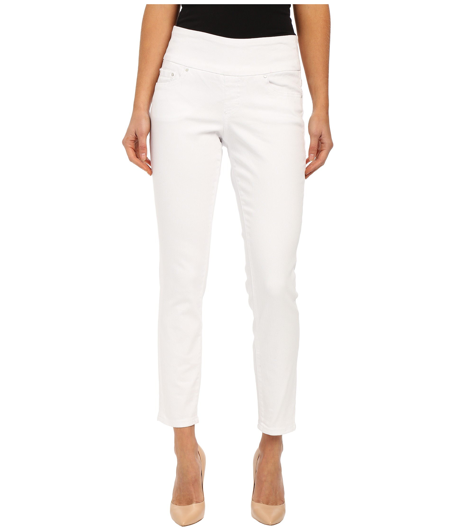 Jag jeans Amelia Pull-on Slim Ankle In White Denim in White | Lyst