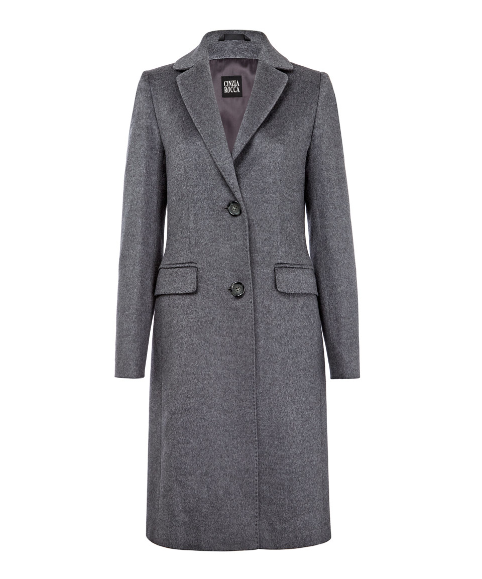 Lyst - Cinzia Rocca Grey Tailored Wool Coat in Gray