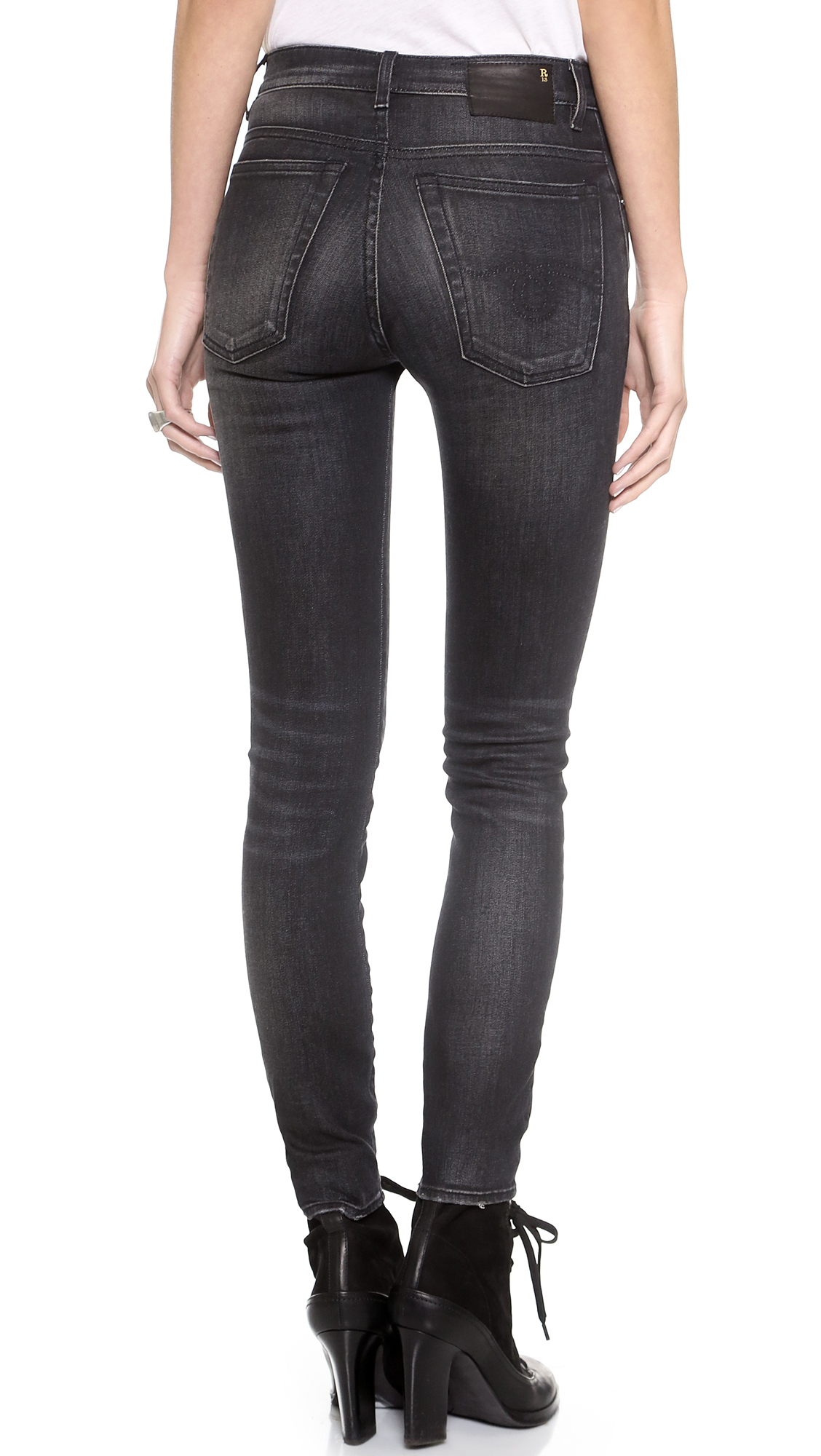 R13 | Black Boy Skinny Low-Rise Jeans | Lyst