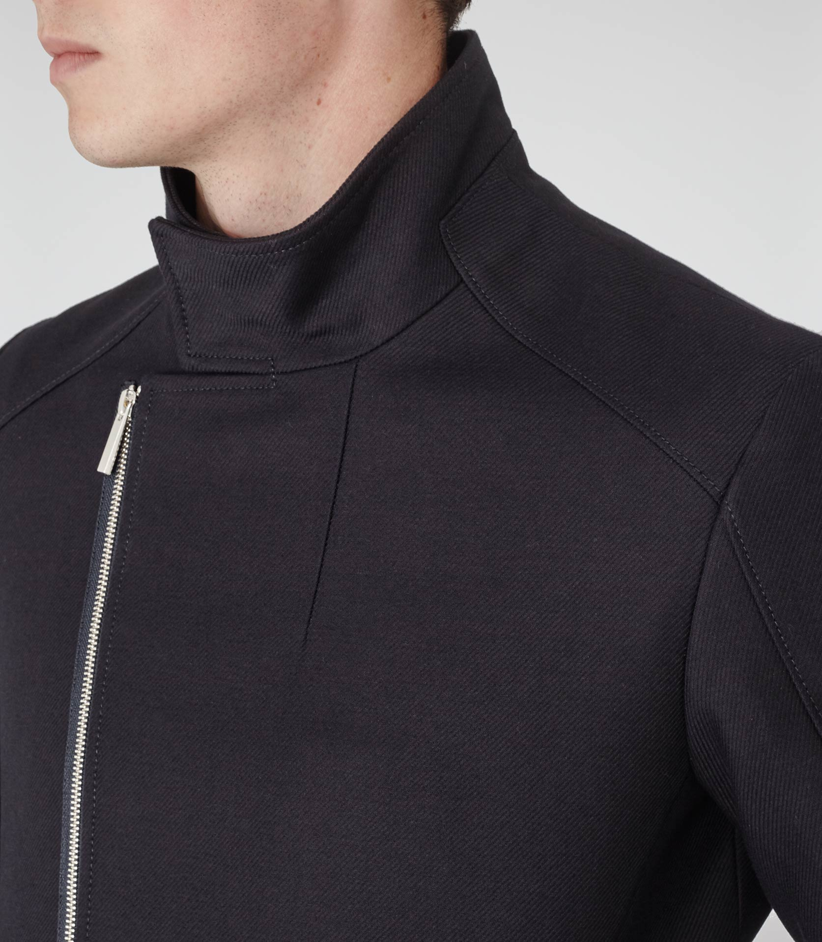 Lyst Reiss Odin Funnel Collar Coat in Blue for Men