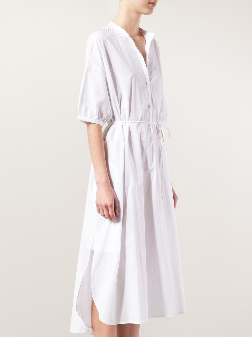 Christophe lemaire Loose Shirt Dress in White | Lyst
