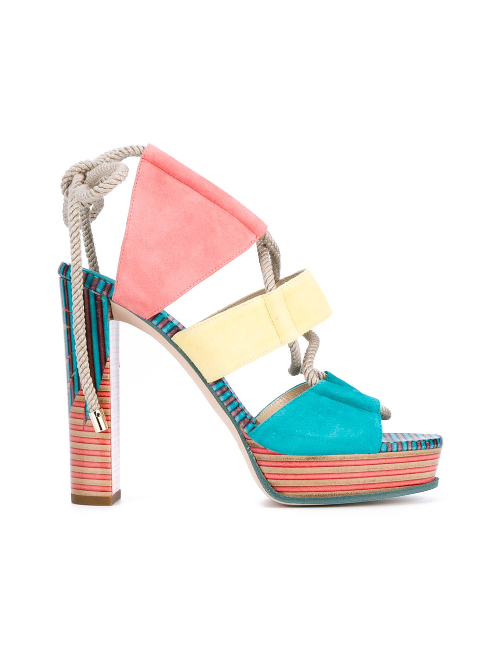 Jimmy choo Halley Platform Sandals in Blue | Lyst