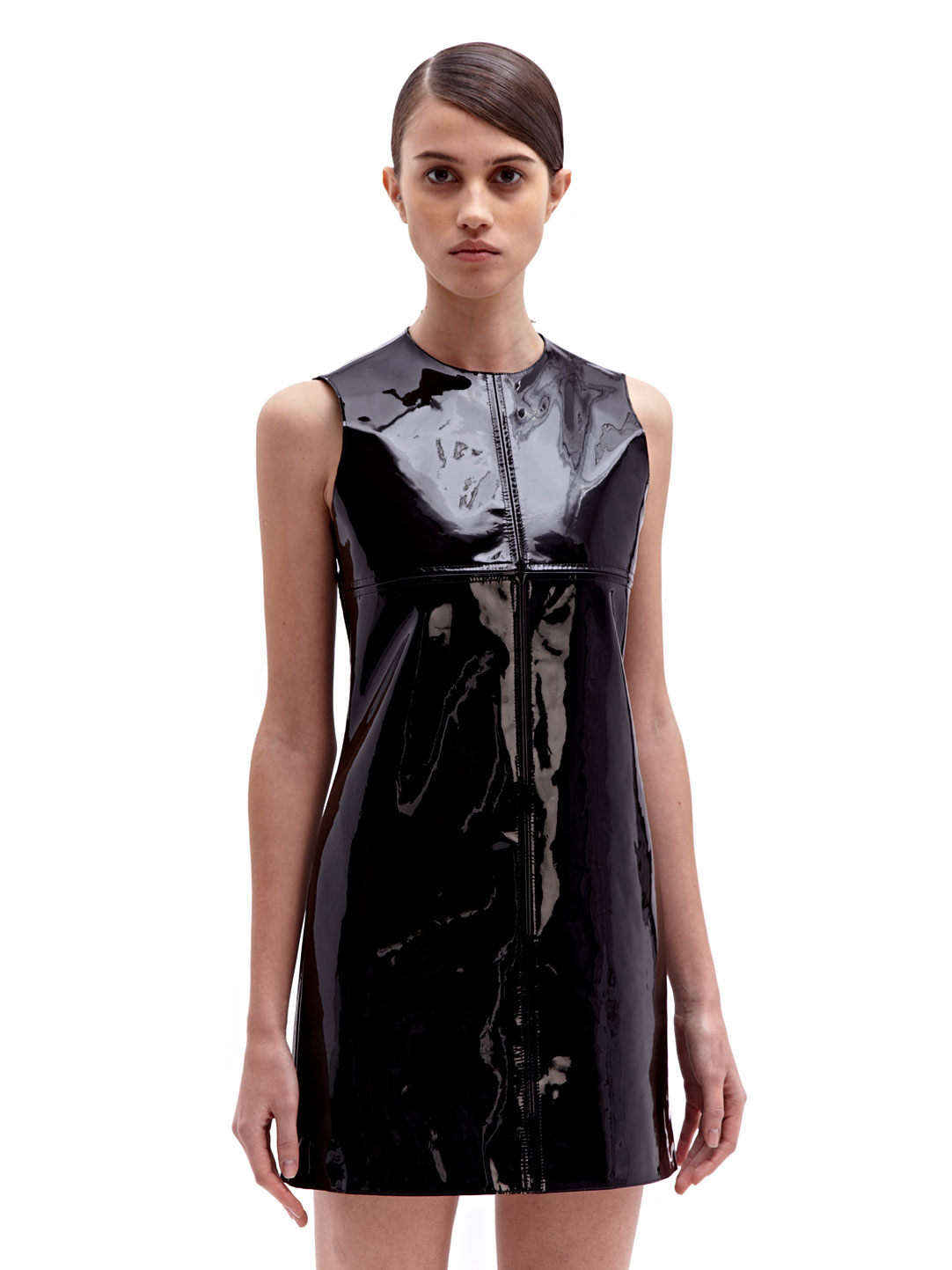 Lyst Paco Rabanne Womens Patent Leather Sleeveless Dress In Black