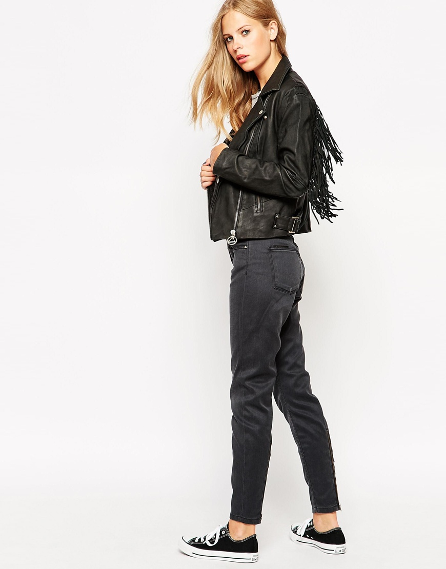 Eleven Paris Fringe Leather Jacket In Black Lyst Gallery Women S Fringed Leather Jackets