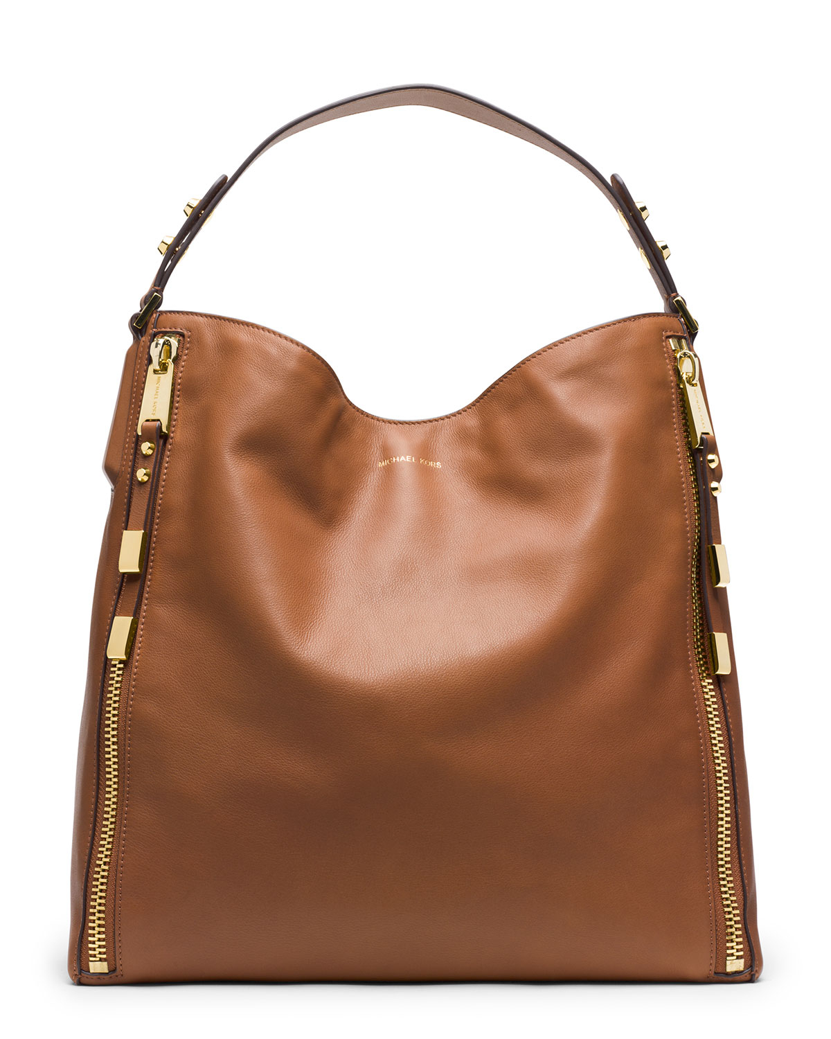 Lyst Michael Kors Large Miranda Zipper Shoulder Bag In Brown Gallery
