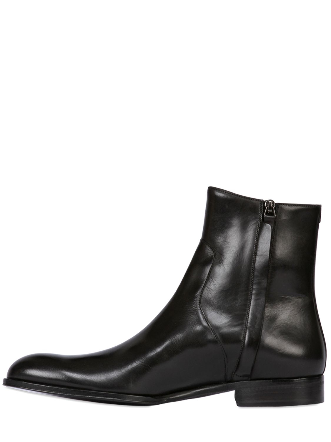 Lyst - Mr. hare Zip Up Leather Chelsea Boots in Black for Men