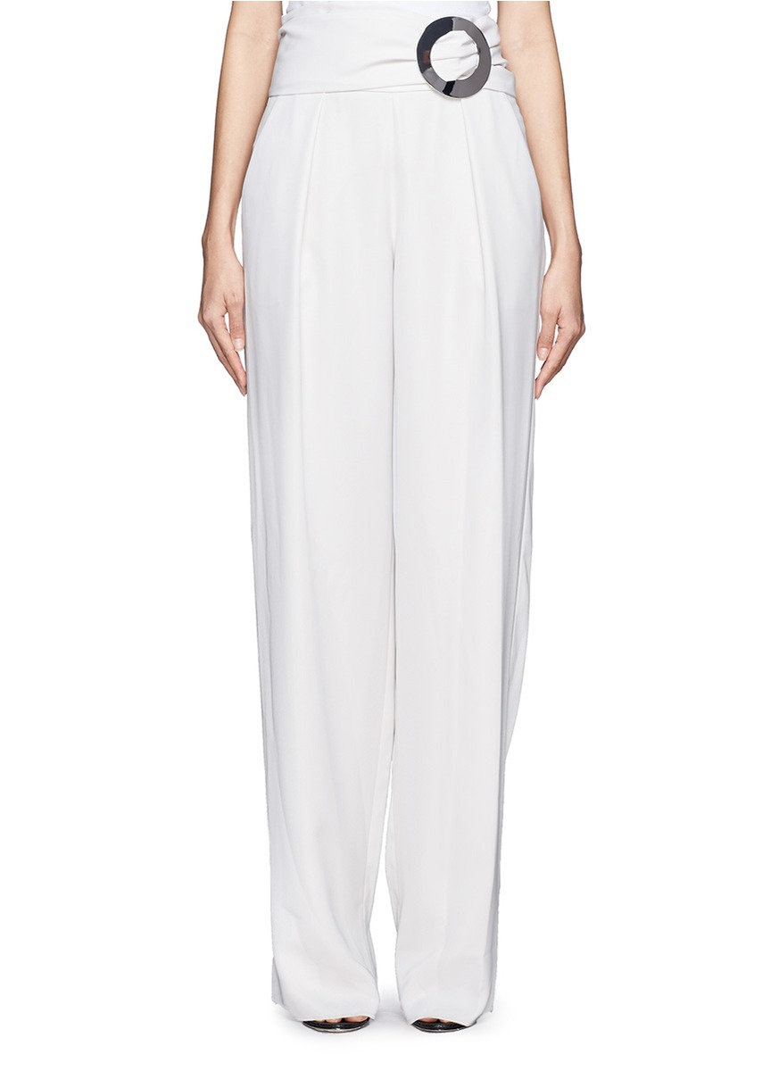 white wide leg cargo pants