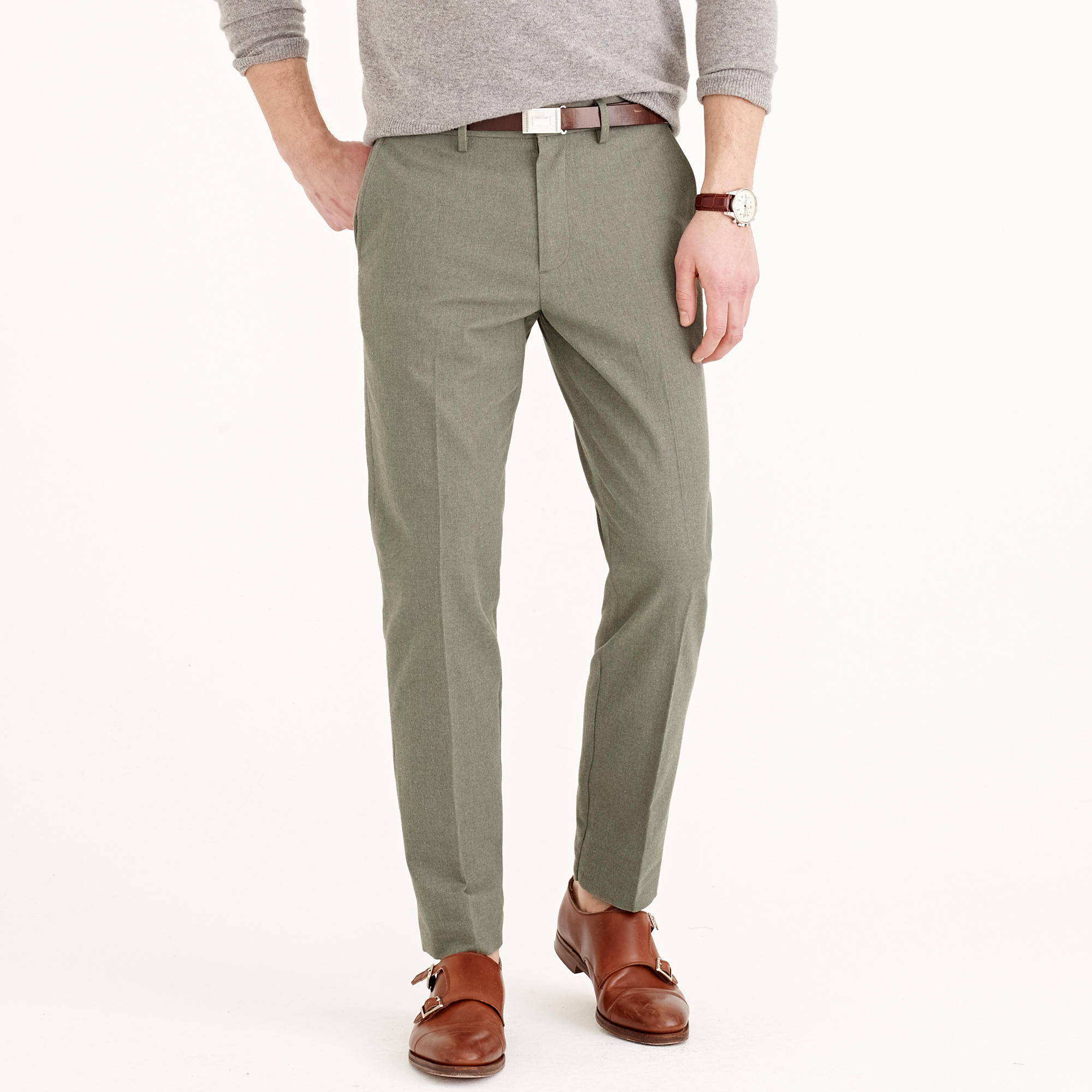 Lyst - J.Crew Bowery Classic Pant In Brushed Herringbone Cotton in ...