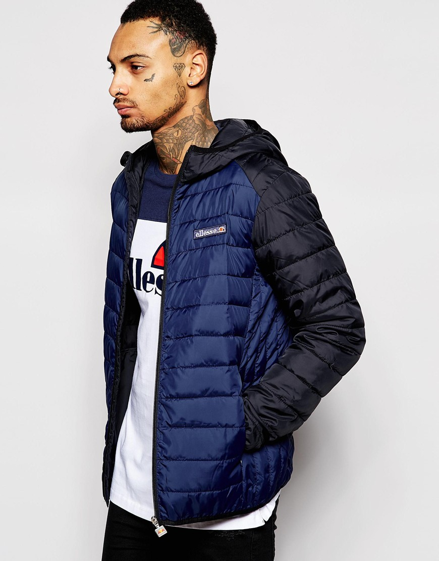 Lyst - Ellesse Padded Jacket With Hood in Blue for Men