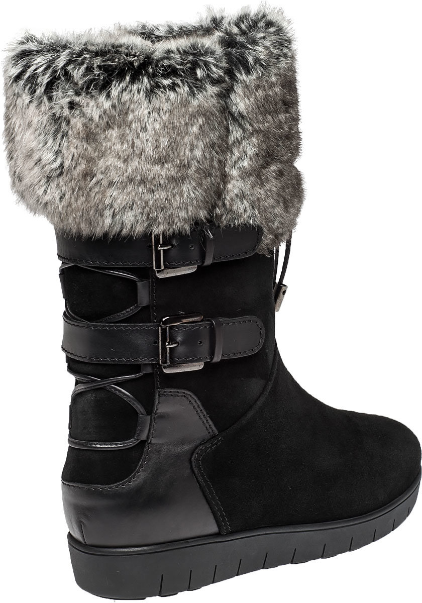 Aquatalia Weslyn Suede FauxFur Boots in Black Lyst