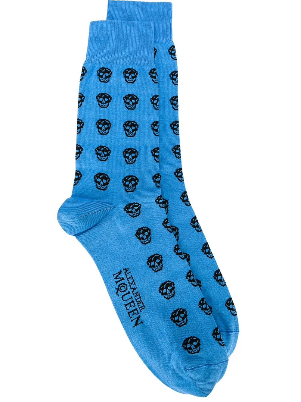 Lyst - Alexander Mcqueen Skull Knit Socks in Blue for Men