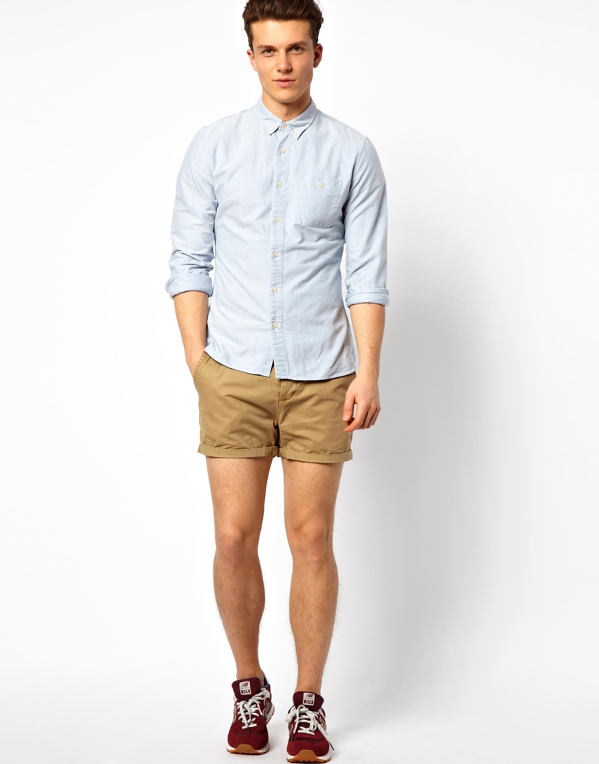 Lyst - Asos Chino Shorts In Shorter Length in Natural for Men