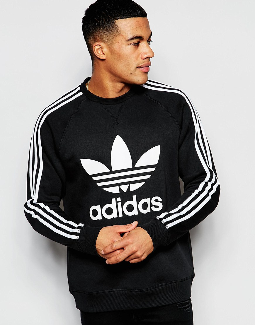 Lyst Adidas  Originals Trefoil Sweatshirt  Ap8988 in Black 