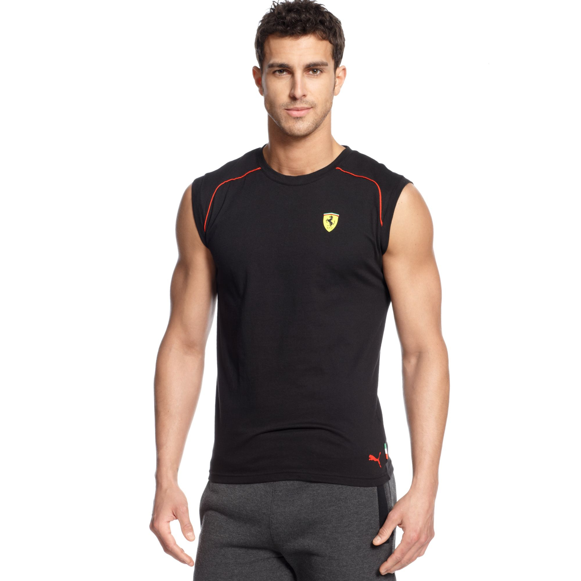 PUMA Scuderia Ferrari Sleeveless Tshirt in Black for Men - Lyst