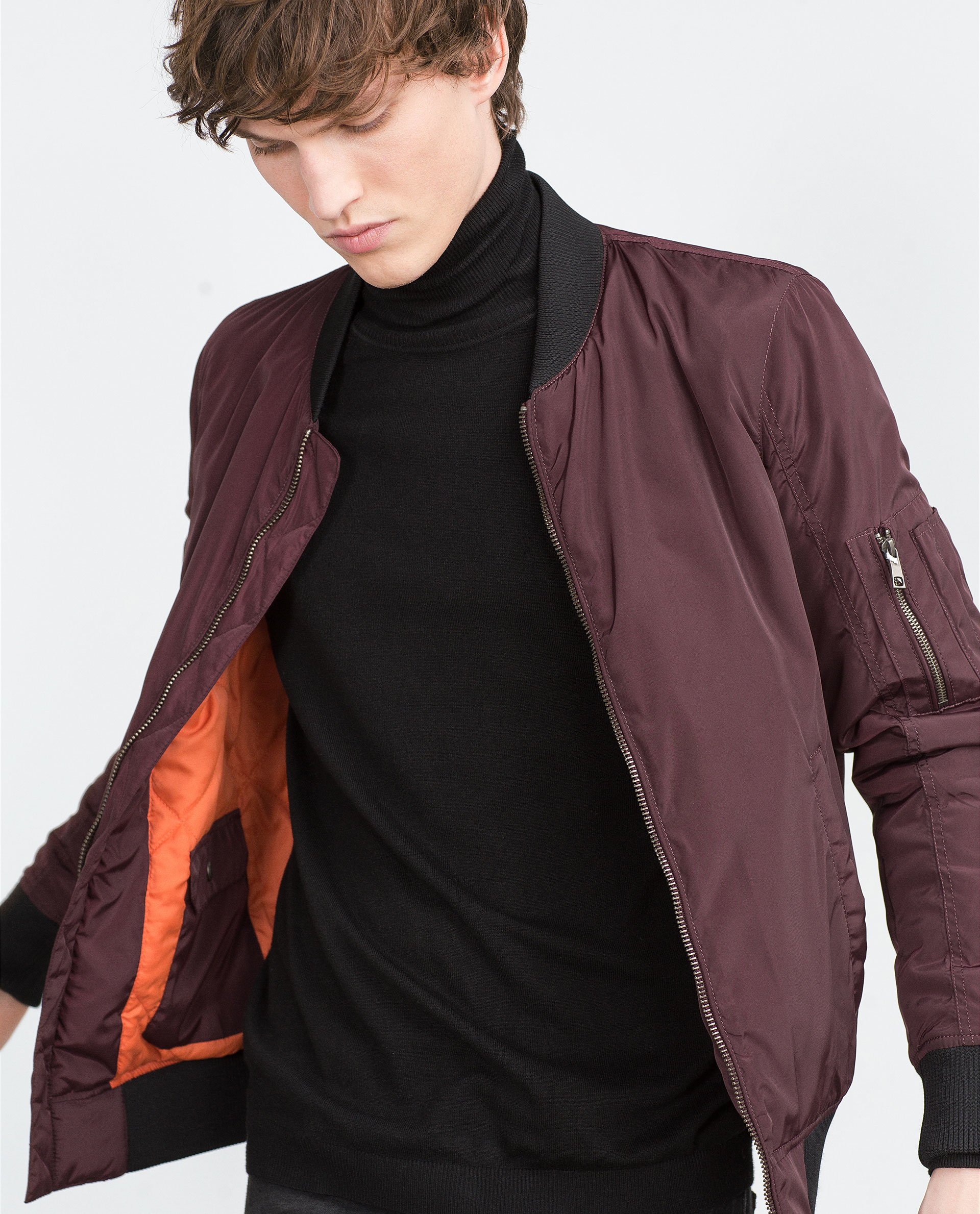 Zara Bomber Jacket With Quilted Lining in Purple for Men | Lyst