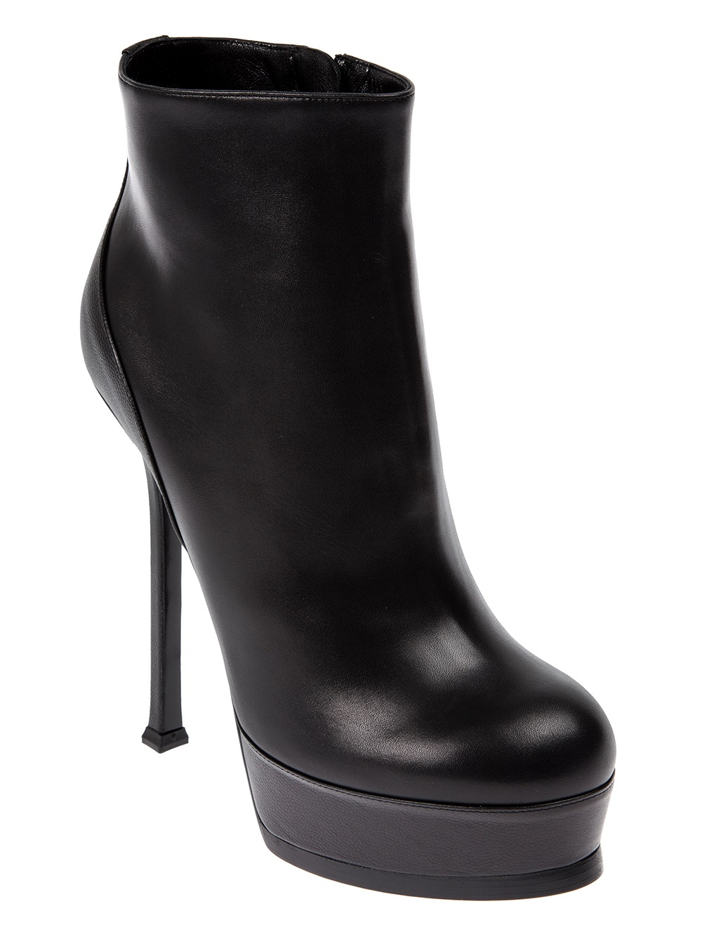 Saint laurent Platform Ankle Boot in Black Lyst