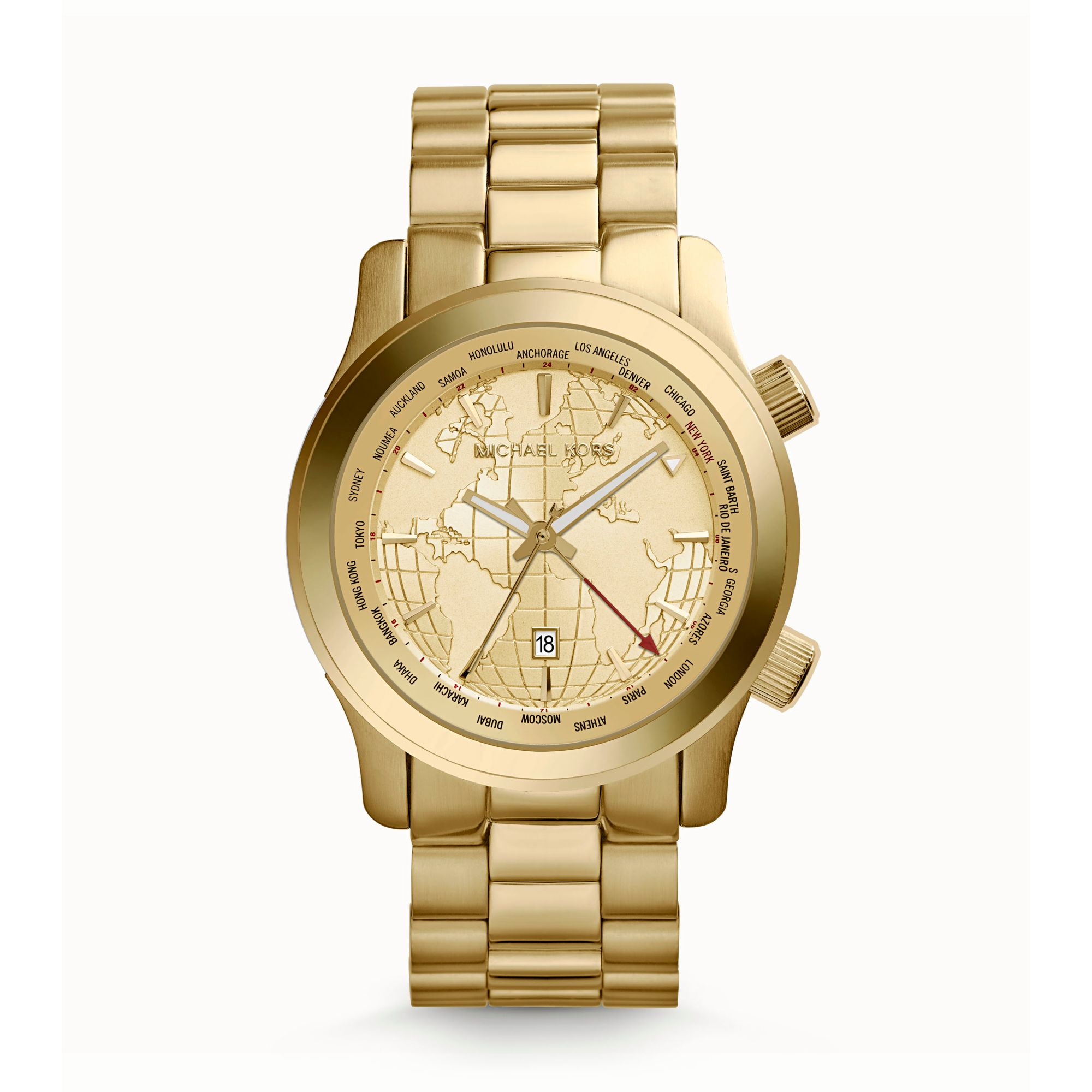 Michael kors Oversized Runway Gold-tone Watch in Metallic | Lyst