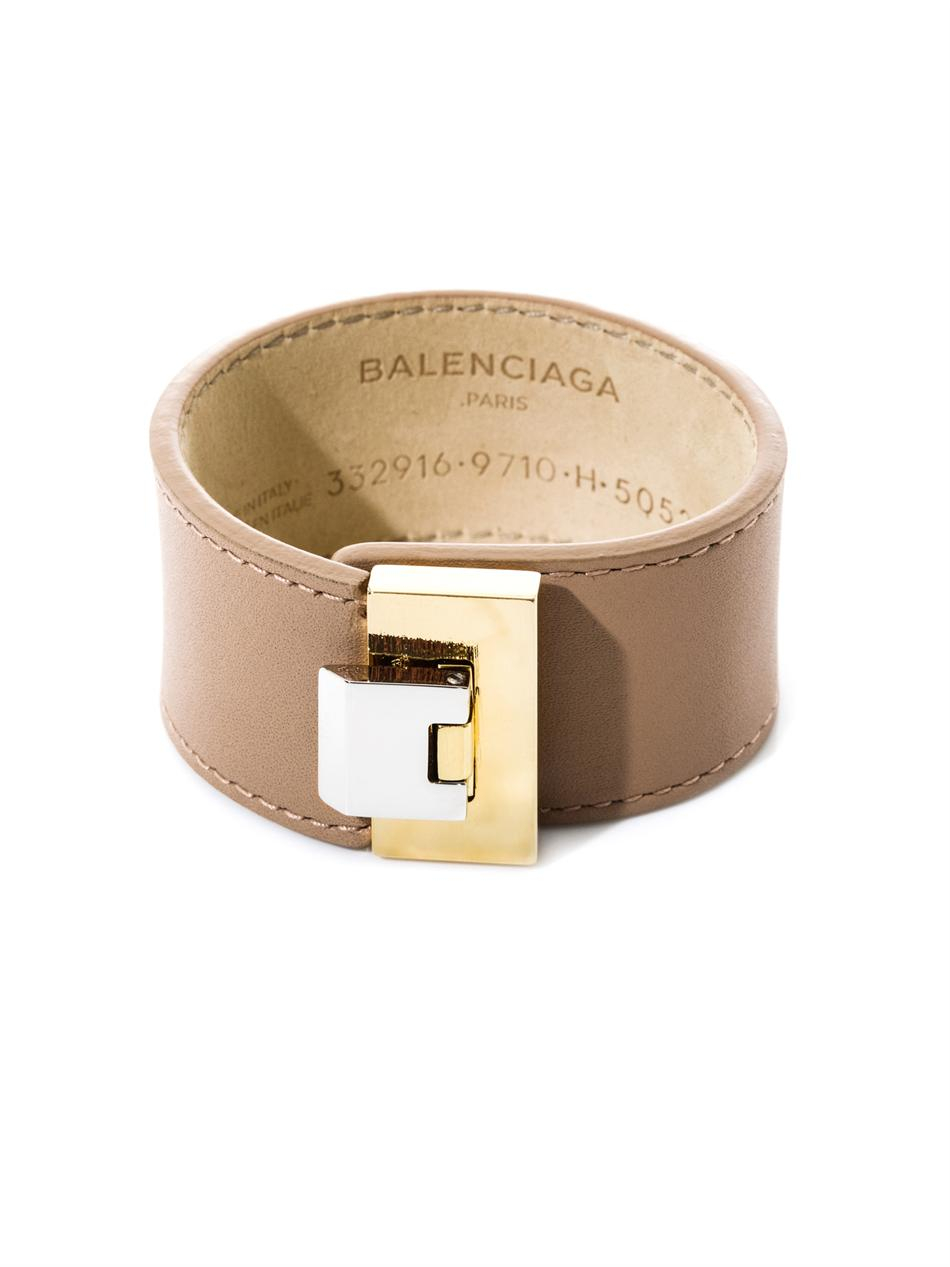 Lyst Balenciaga Le Dix Leather Cuff In Metallic Gallery