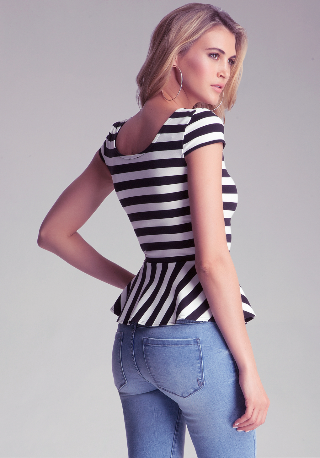 striped peplum blouse