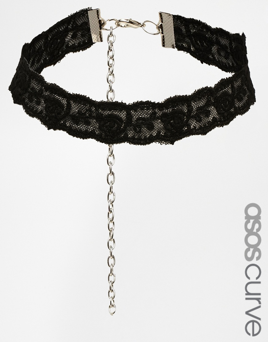 Black lace choker necklace