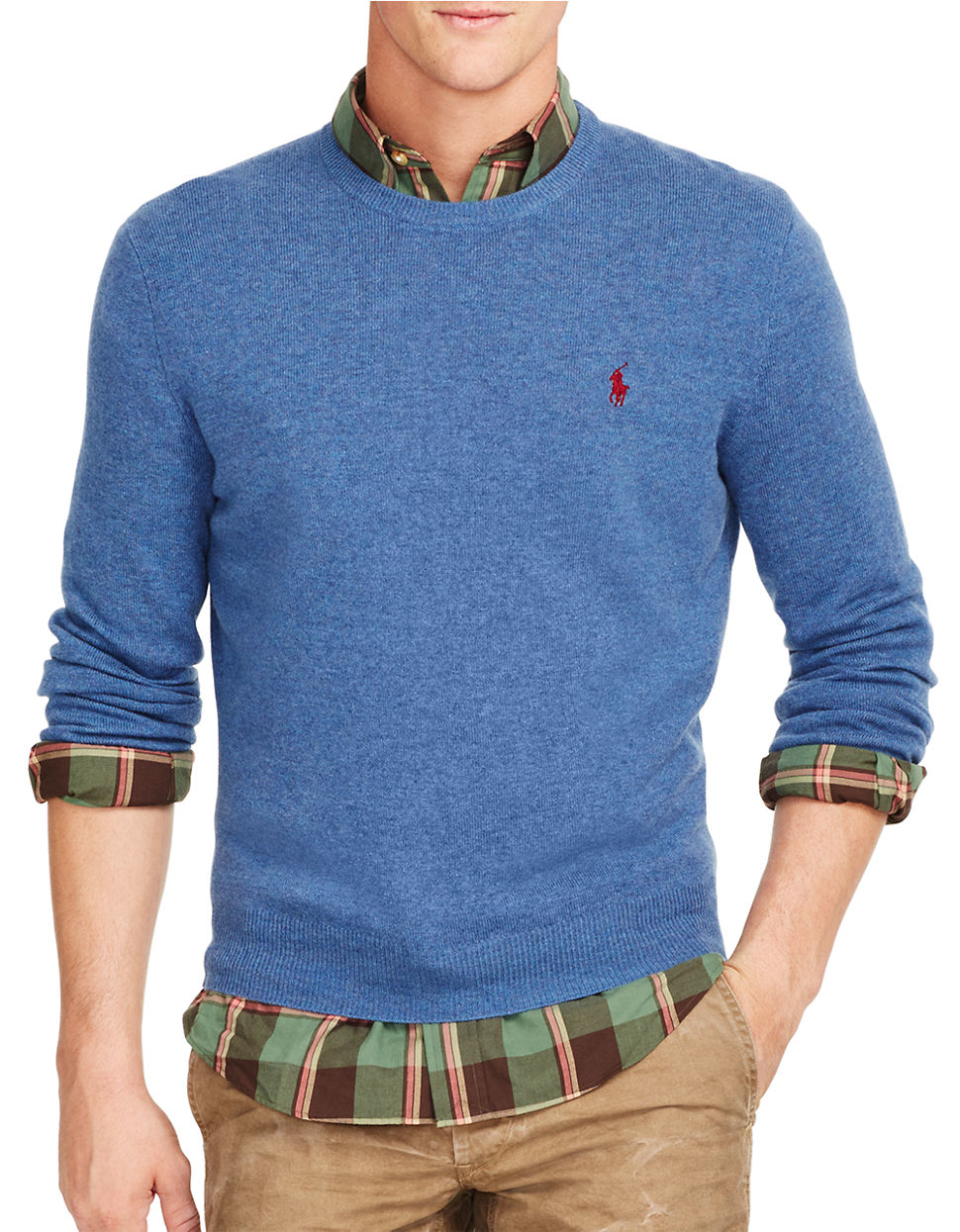 Lyst Polo  Ralph Lauren Merino Crewneck  Sweater in Blue 