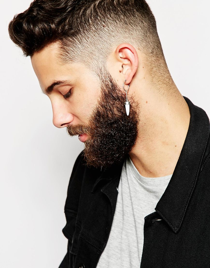 Hoop Earring Men Best All Photos Kamilmaciol Com Lyst Asos Tooth Hoop Earring Pack For Men