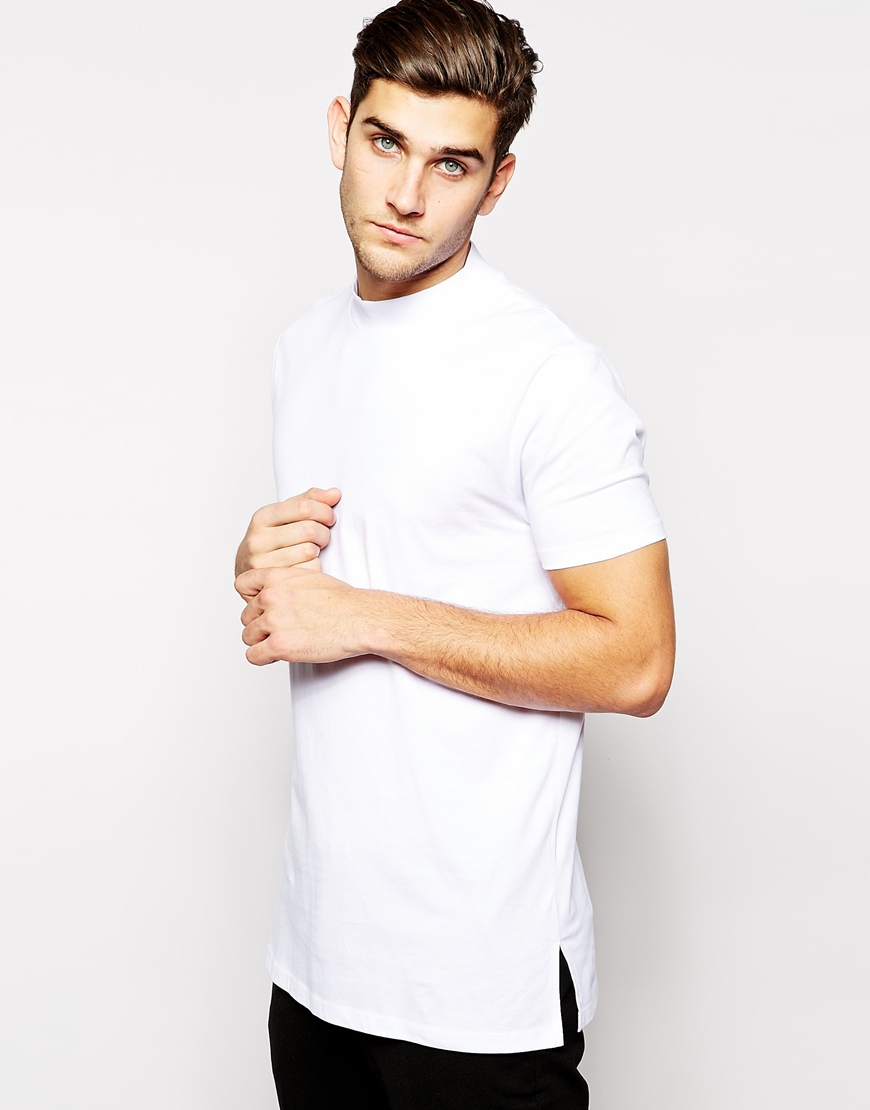 asos white longline t shirt with turtle neck and short sleeves product 1 25762901 0 594098902 normal