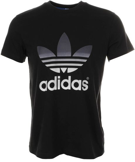 Adidas Originals Fade Trefoil Tee T Shirt in Black for Men | Lyst