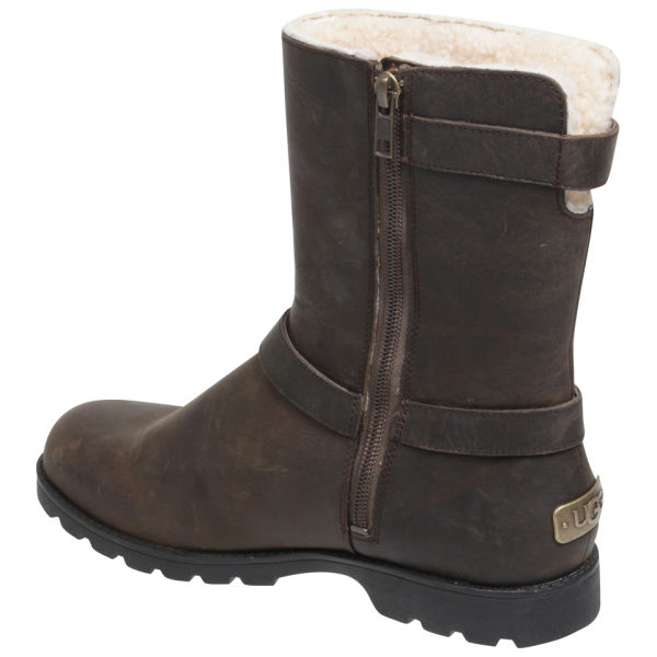 Ugg Australia Womens Grandle Leather Buckle Boots in Brown | Lyst