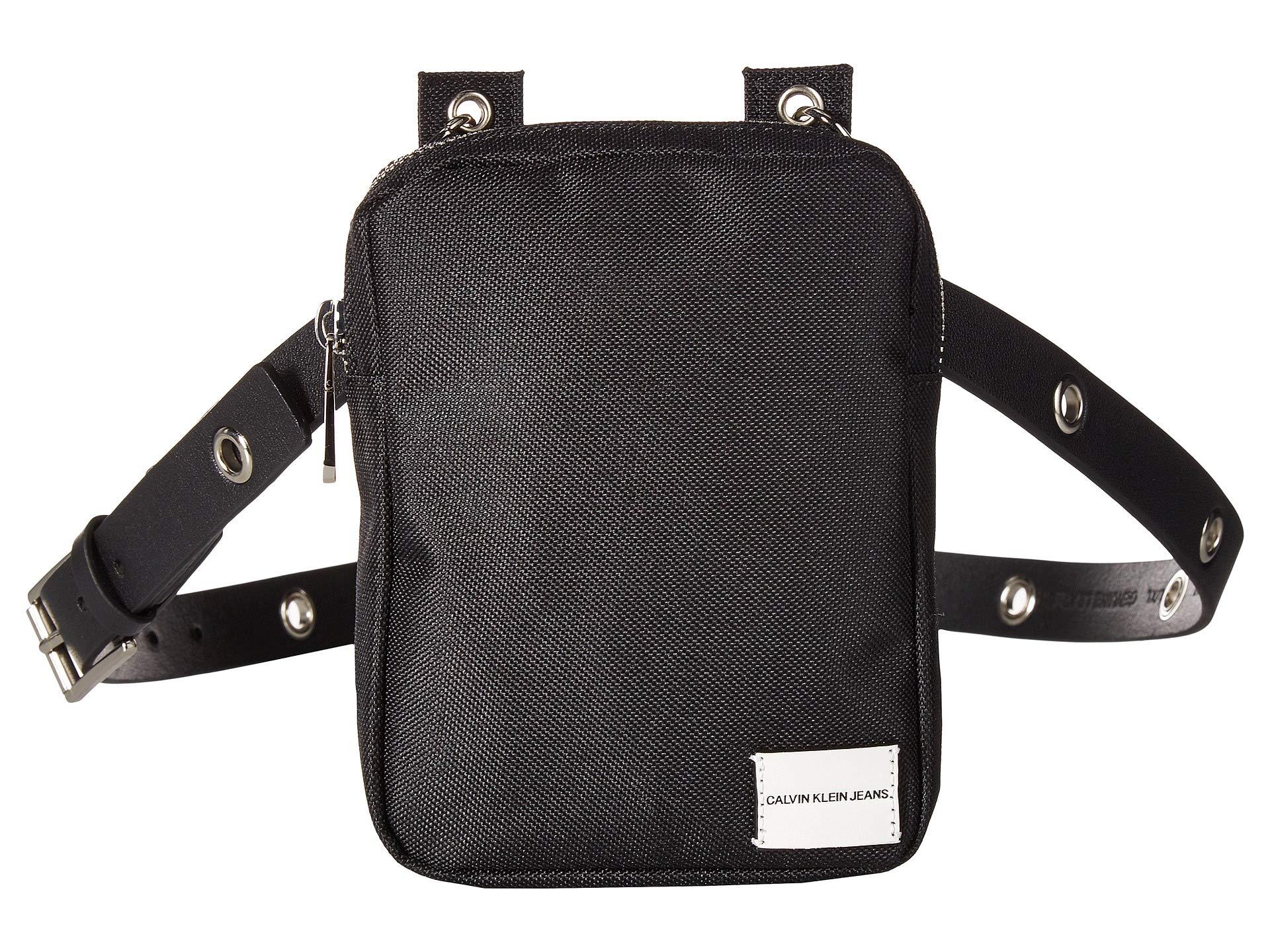 Lyst Calvin Klein Smooth Leather/nylon Belt Bag in Black