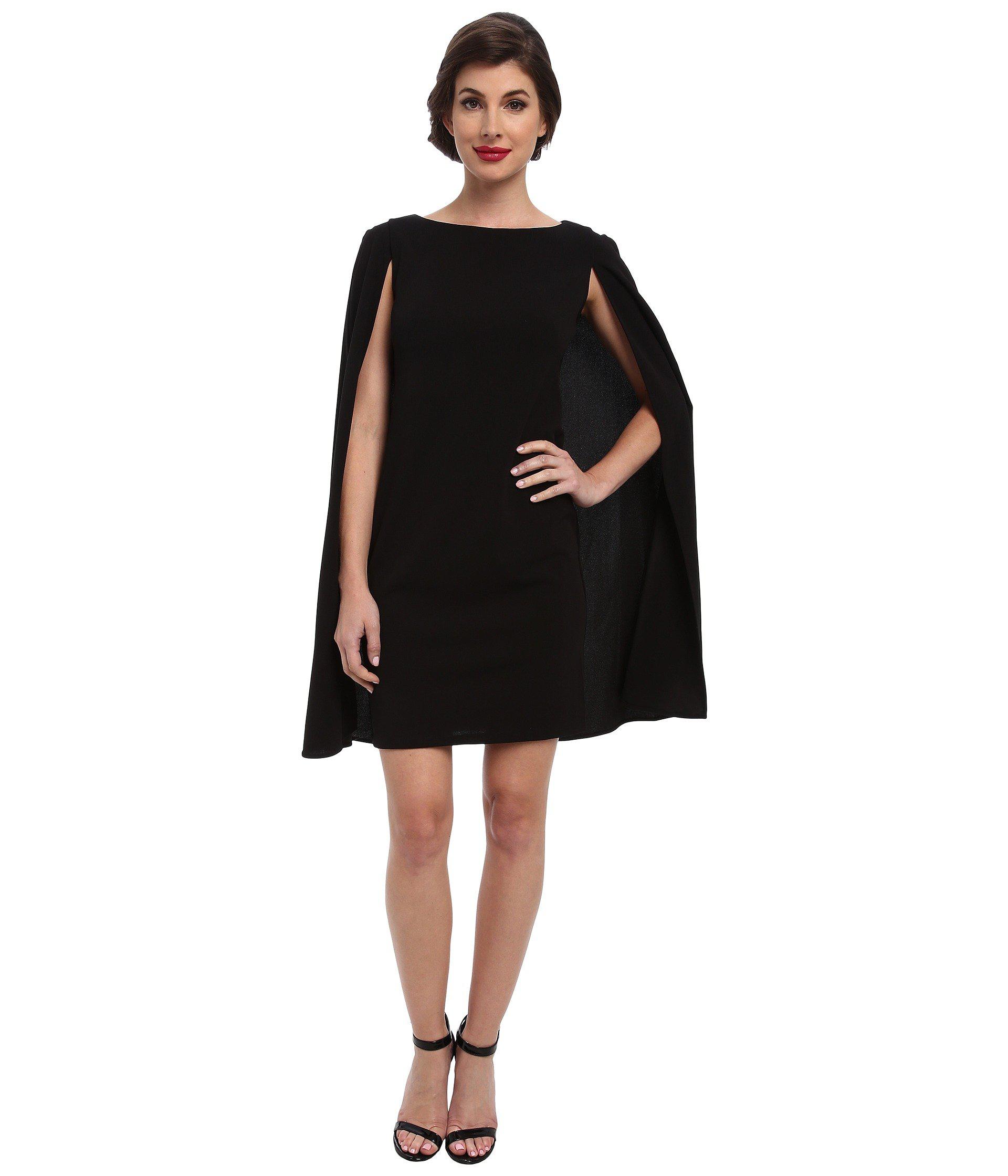 Lyst - Adrianna Papell Structured Cape Sheath Dress (black) Women's ...