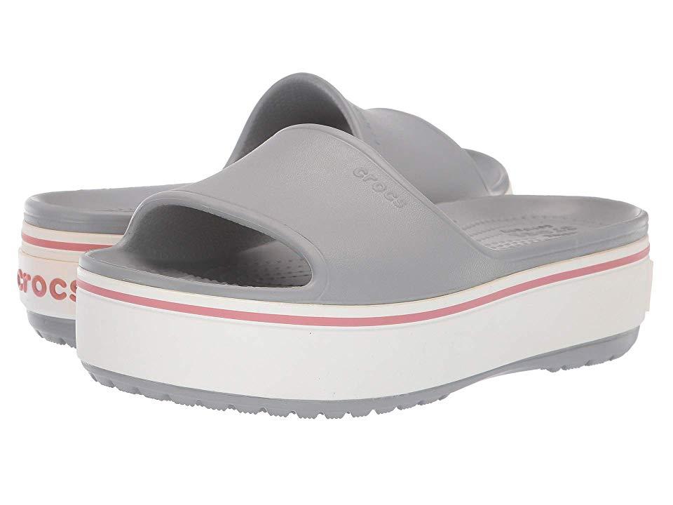 Crocs™ Crocband Platform Slide (light Grey/rose) Sandals in Gray - Lyst