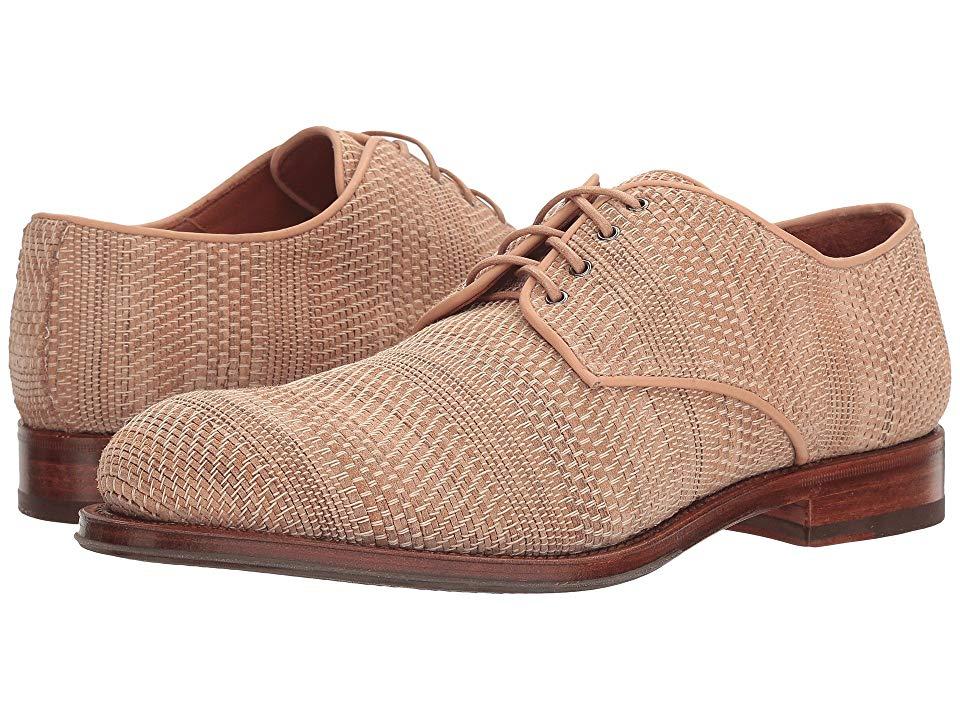 Aquatalia Vance (dark Tan Woven Leather) Lace Up Casual