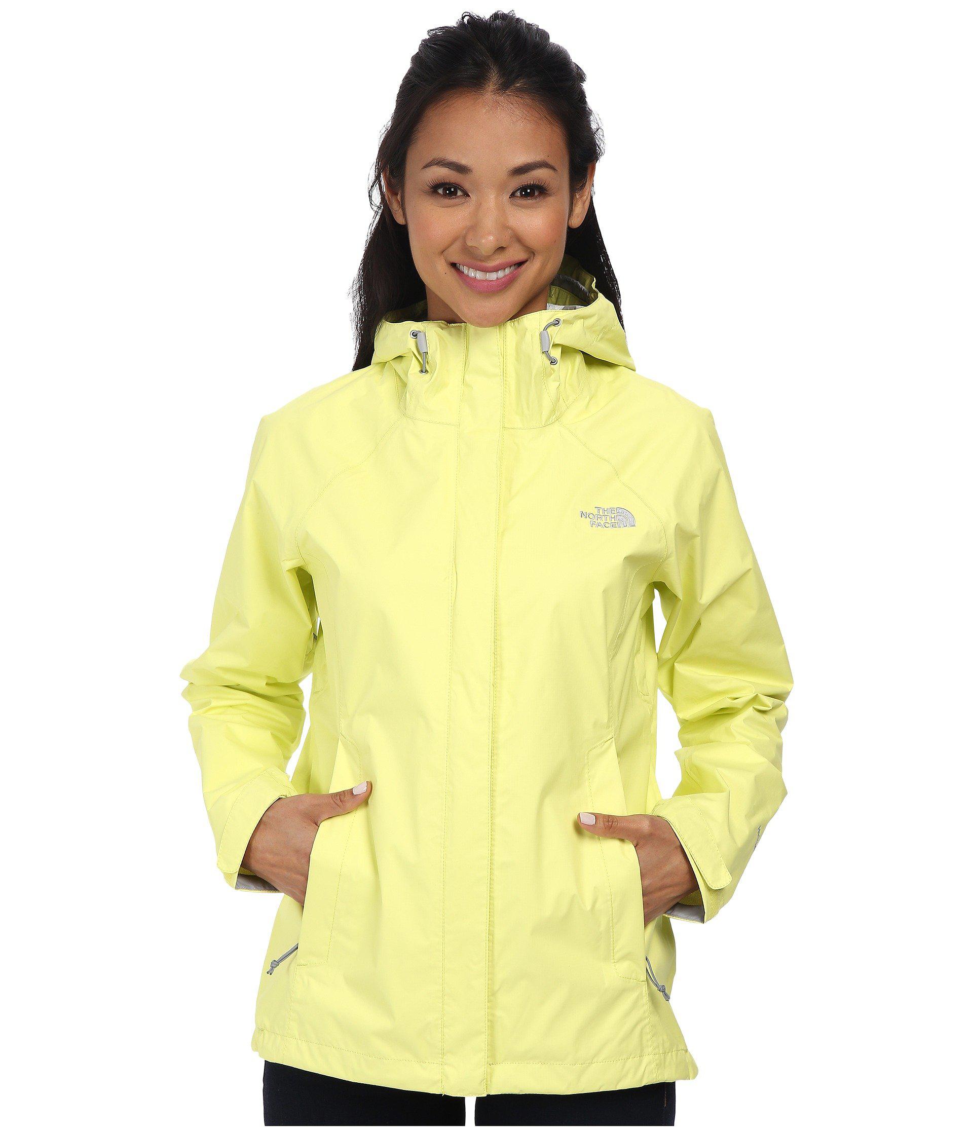 north face women's rain jacket yellow