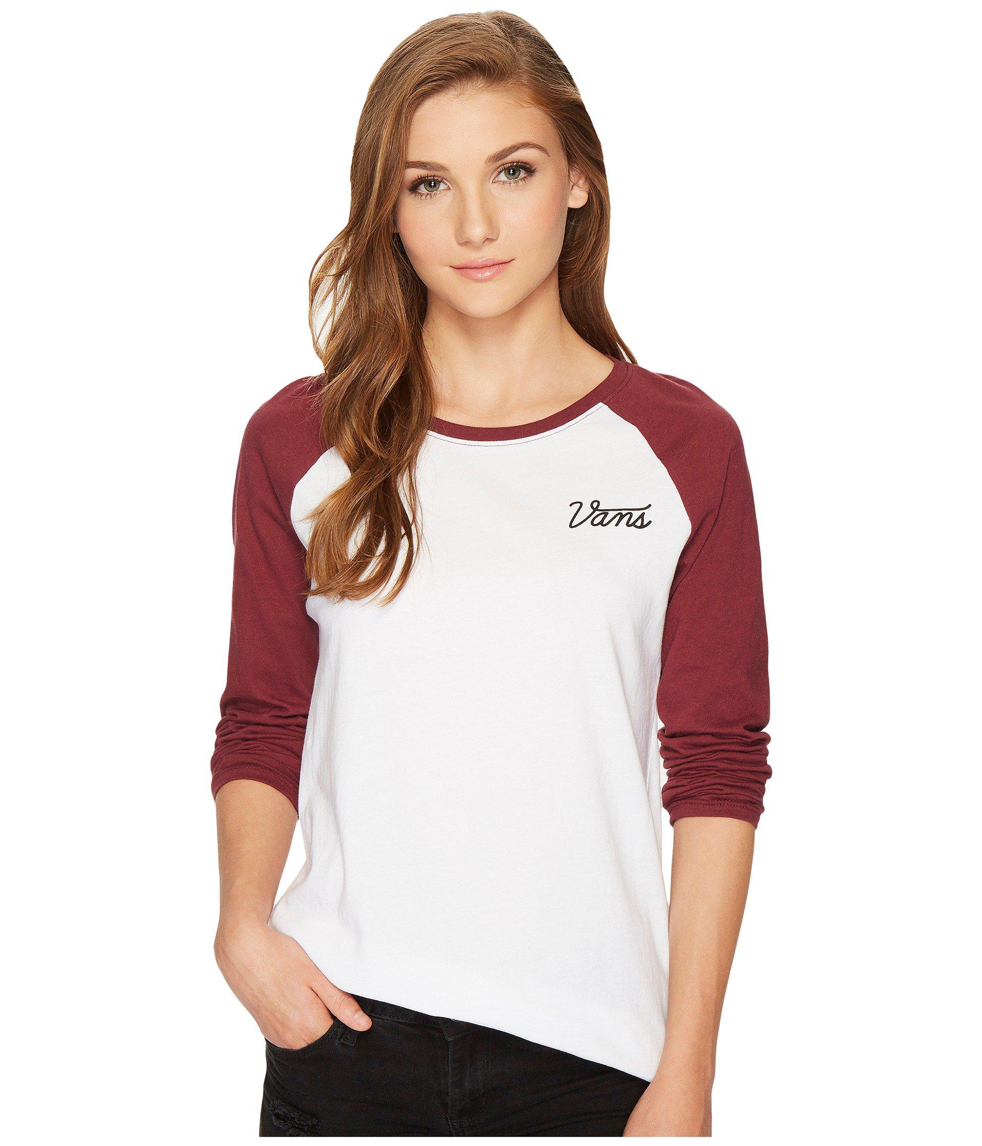 women's burgundy vans t shirt