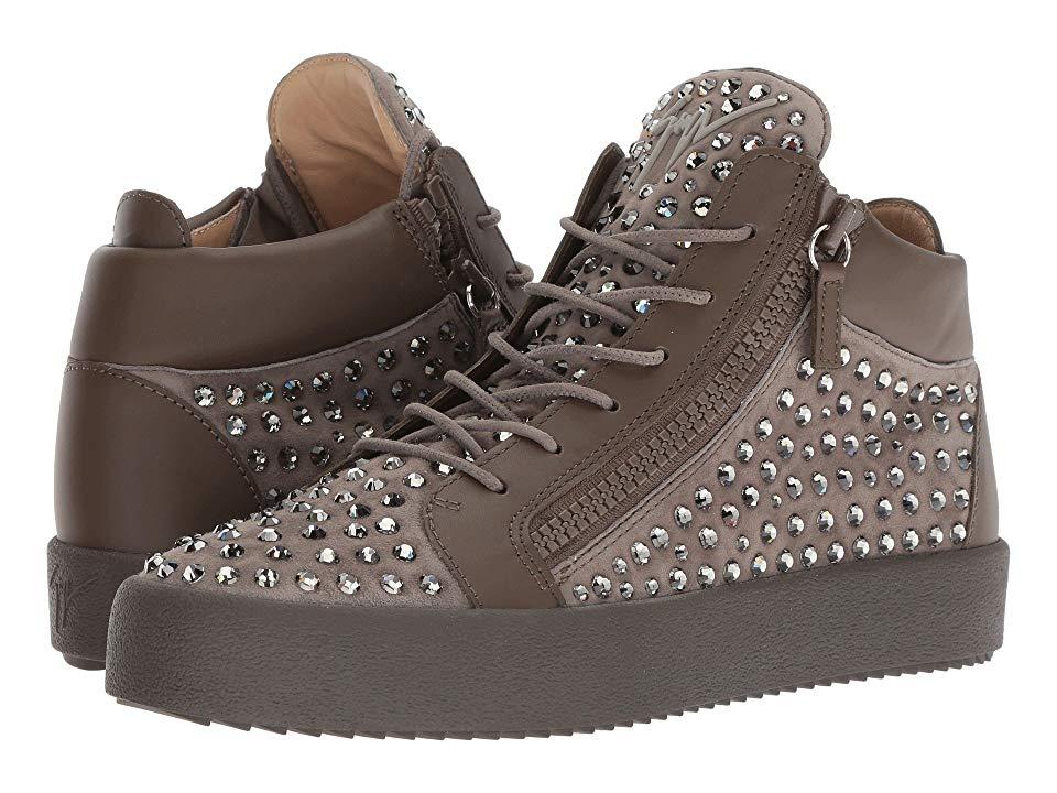 Giuseppe Zanotti May London Mid Top Studded Sneaker (khaki