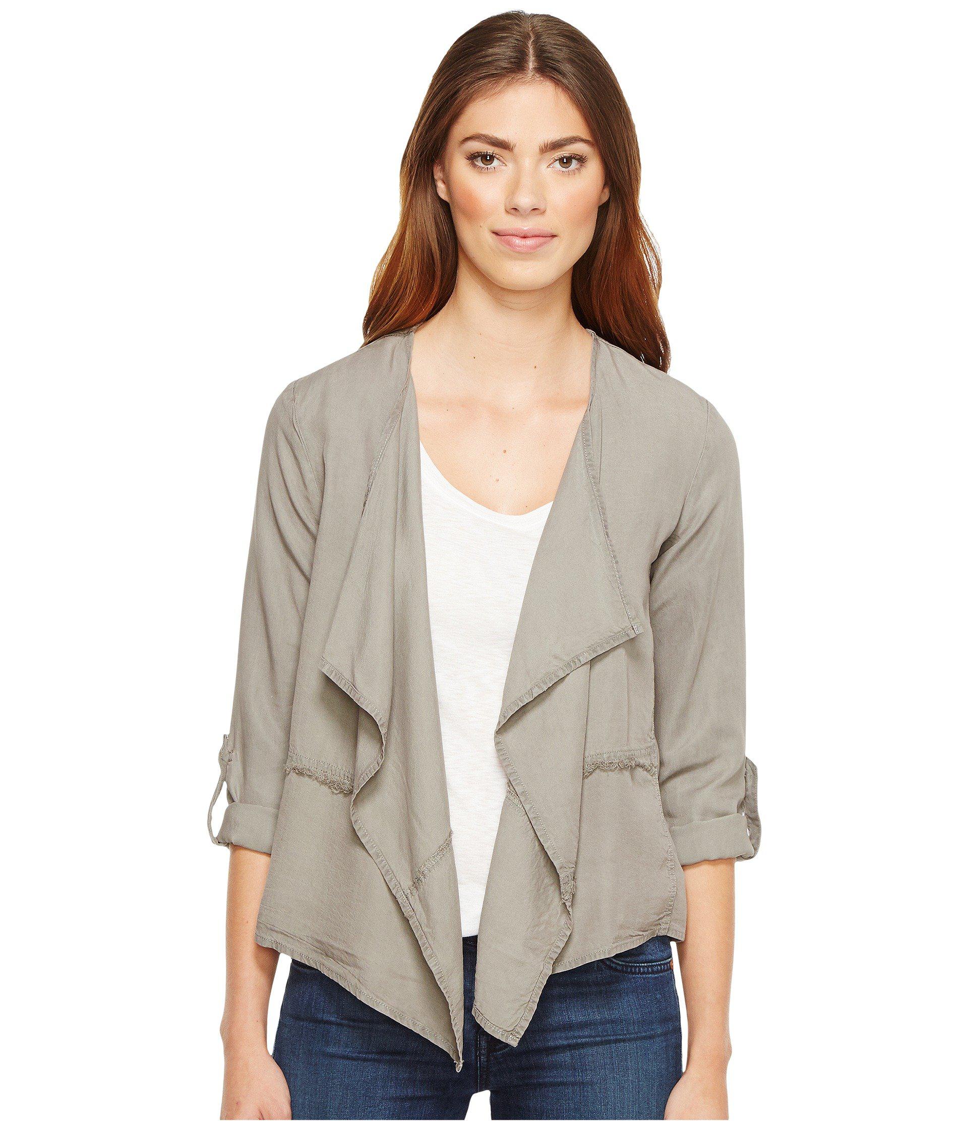 Lyst - Mod-O-Doc Chambray Roll-up Sleeve Drapey Jacket in Gray - Save 43%