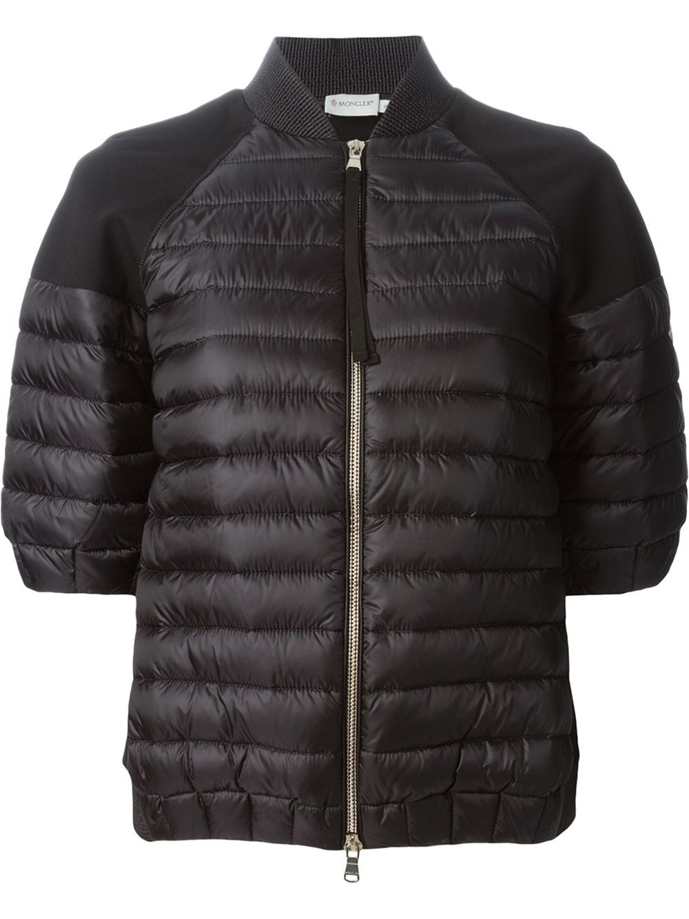 Moncler Short Sleeve Quilted Jacket in Black | Lyst