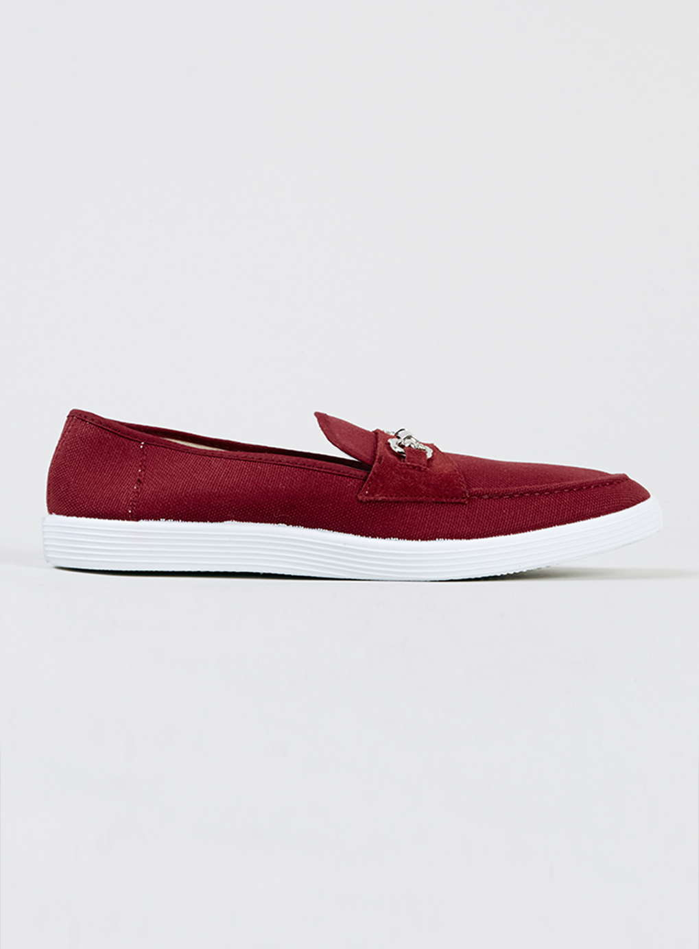 Topman Maya Burgundy Canvas Buckle Slip On Shoes in Red for Men Lyst