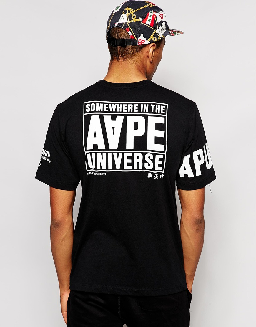 Lyst - Aape By A Bathing Ape T-Shirt With Sleeve Print in Black for Men