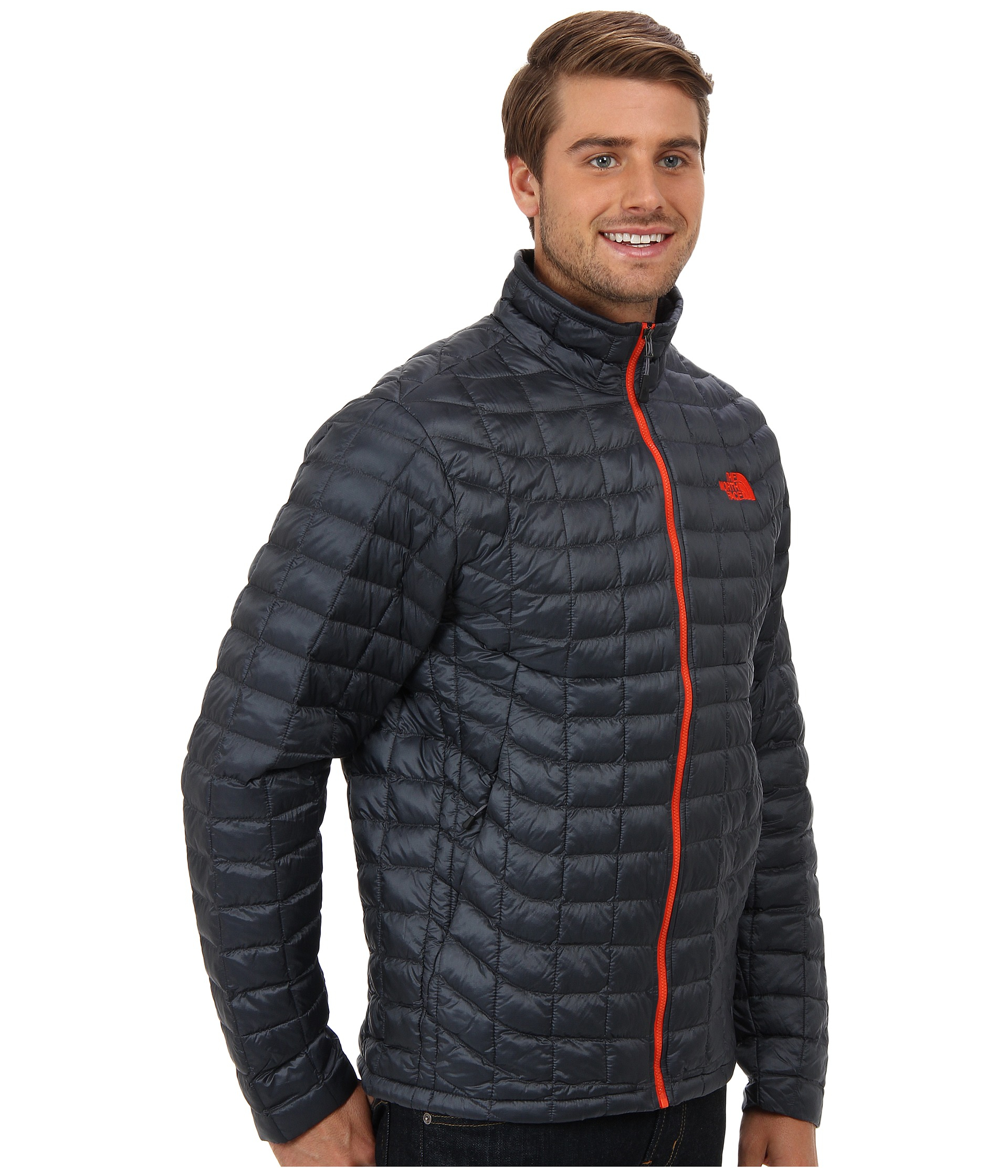 The north face Thermoballâ¢ Full Zip Jacket in Gray for Men | Lyst